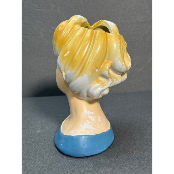 Vintage Nippon Lady Head Vase Large Hand Painted Blonde Morimura Brothers 40s - Picture 3 of 9